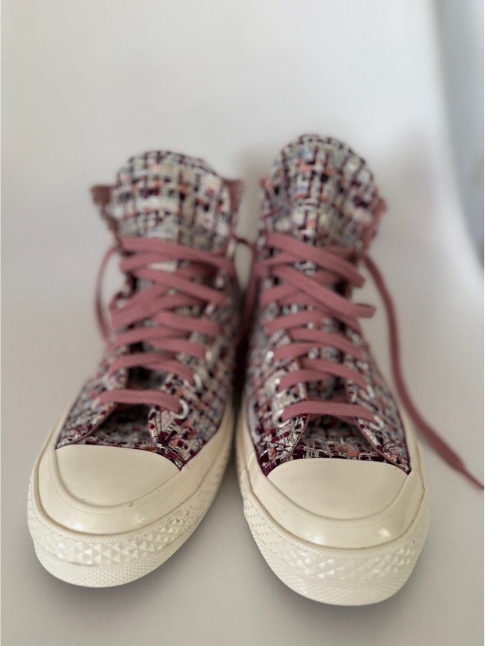 Converse Chuck Taylor All Star high top tweed sneakers pink - Picture 5 of 9